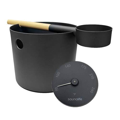 SaunaLife Accessory Package 6 - Aluminum Bucket & Ladle