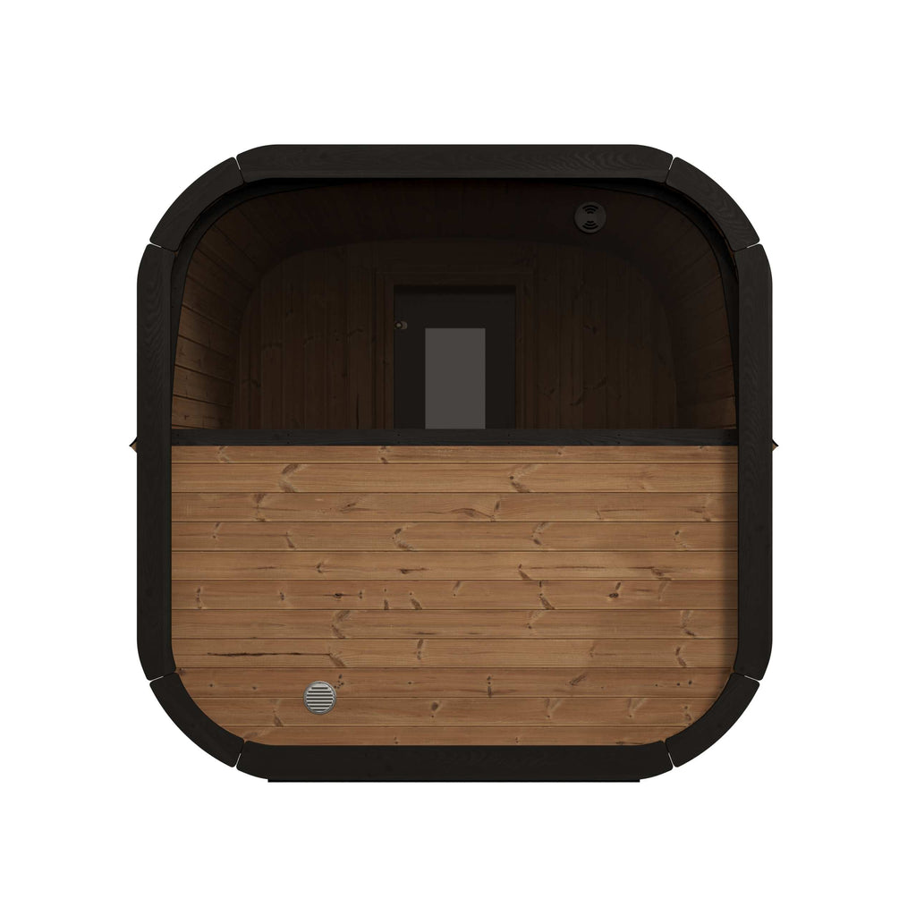 SaunaLife Model CL12GCP 6-8 Person with Changing Room Cube-Series Outdoor Sauna Kit