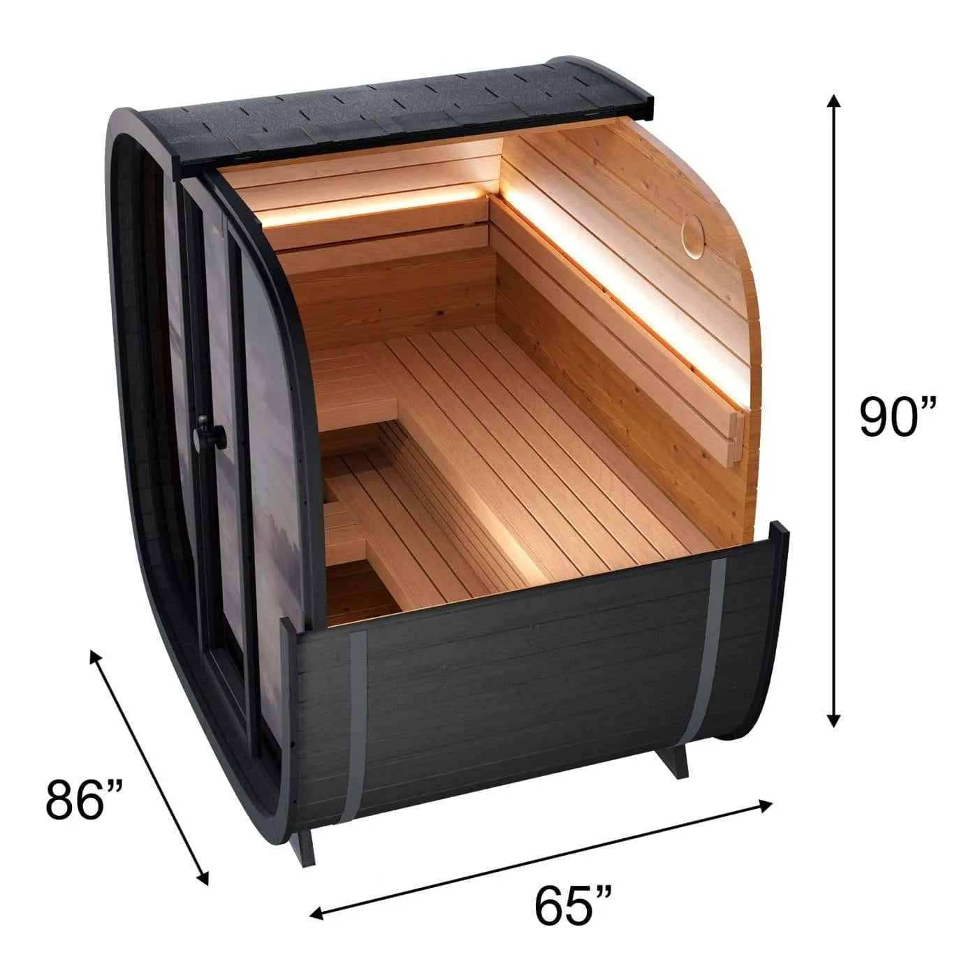 Leil Black Cube Barrel Sauna for 4-5 People