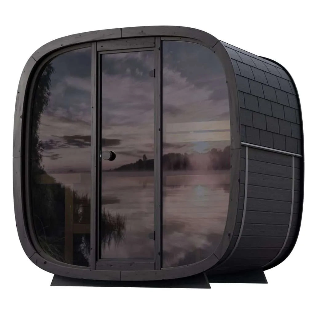 Leil Black Cube Barrel Sauna for 4-5 People