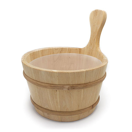 PROSAUNAS Wood Sauna Bucket with Wood Handle