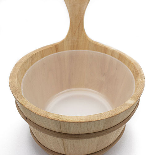 PROSAUNAS Wood Sauna Bucket with Wood Handle