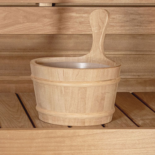 PROSAUNAS Wood Sauna Bucket with Wood Handle