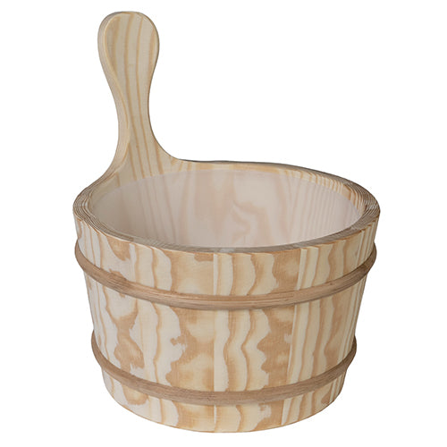 PROSAUNAS Wood Sauna Bucket with Wood Handle