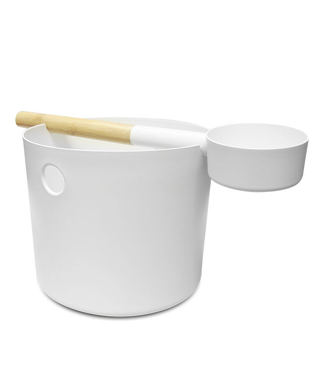 KOLO Sauna Bucket & Ladle Set - Classic - White