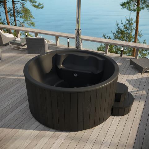 SaunaLife Model S4 Soak-Series Wood-Burning Hot Tub, Up to 6 Persons