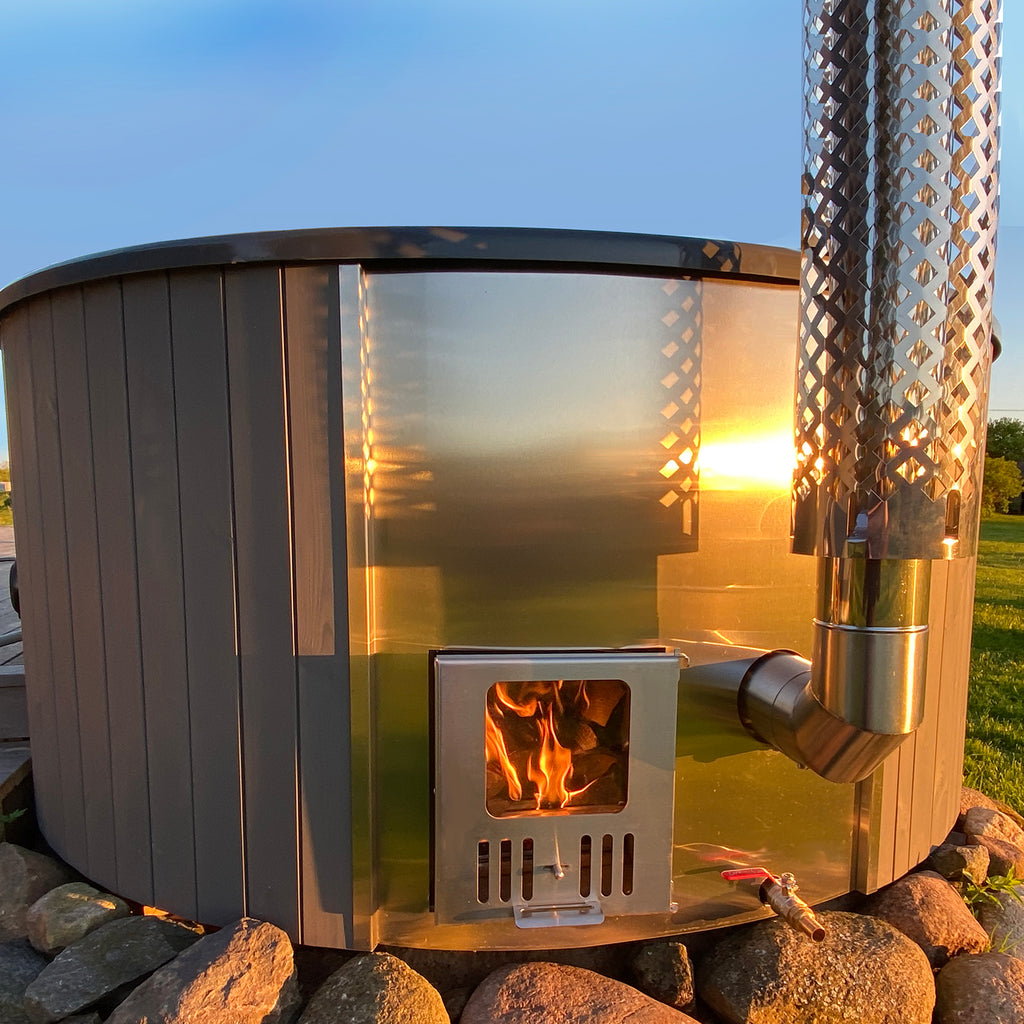 SaunaLife Model S4 Soak-Series Wood-Burning Hot Tub, Up to 6 Persons