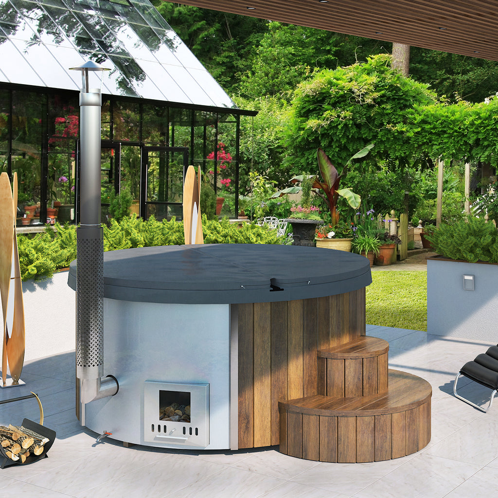 SaunaLife Model S4 Soak-Series Wood-Burning Hot Tub, Up to 6 Persons