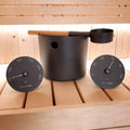 SaunaLife Accessory Package 5 Bucket, Ladle, Hygrometer and Thermometer, Black