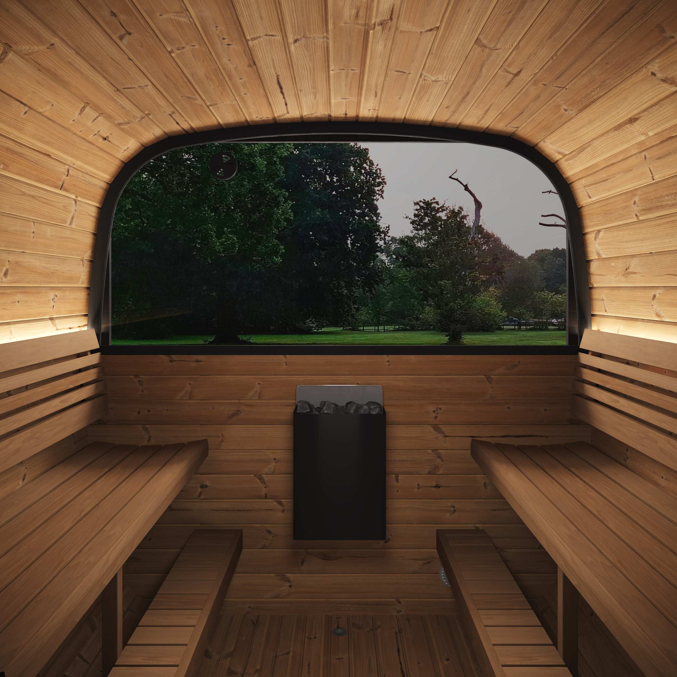 SaunaLife Model CL12GCP 6-8 Person with Changing Room Cube-Series Outdoor Sauna Kit