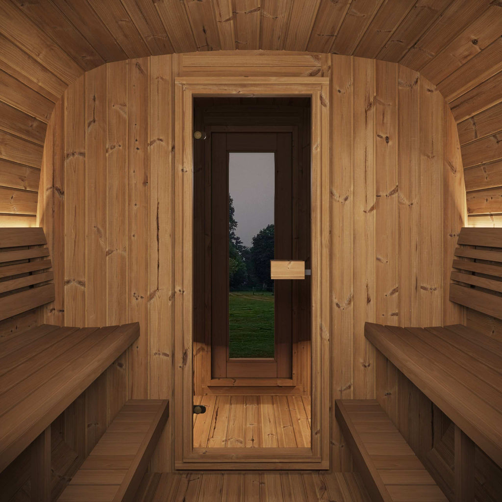 SaunaLife Model CL12GCP 6-8 Person with Changing Room Cube-Series Outdoor Sauna Kit