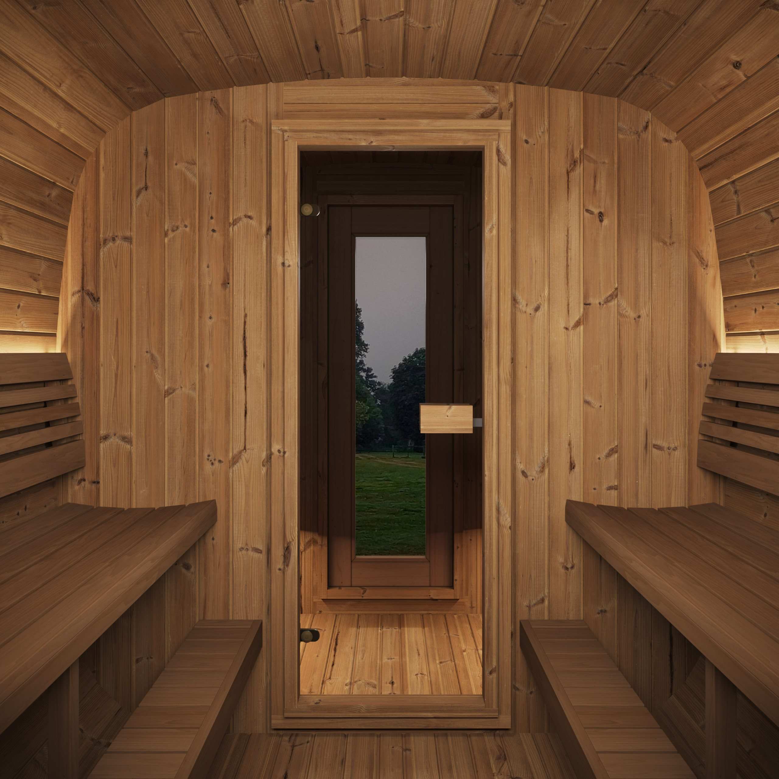 SaunaLife Model CL12GCP 6-8 Person with Changing Room Cube-Series Outdoor Sauna Kit